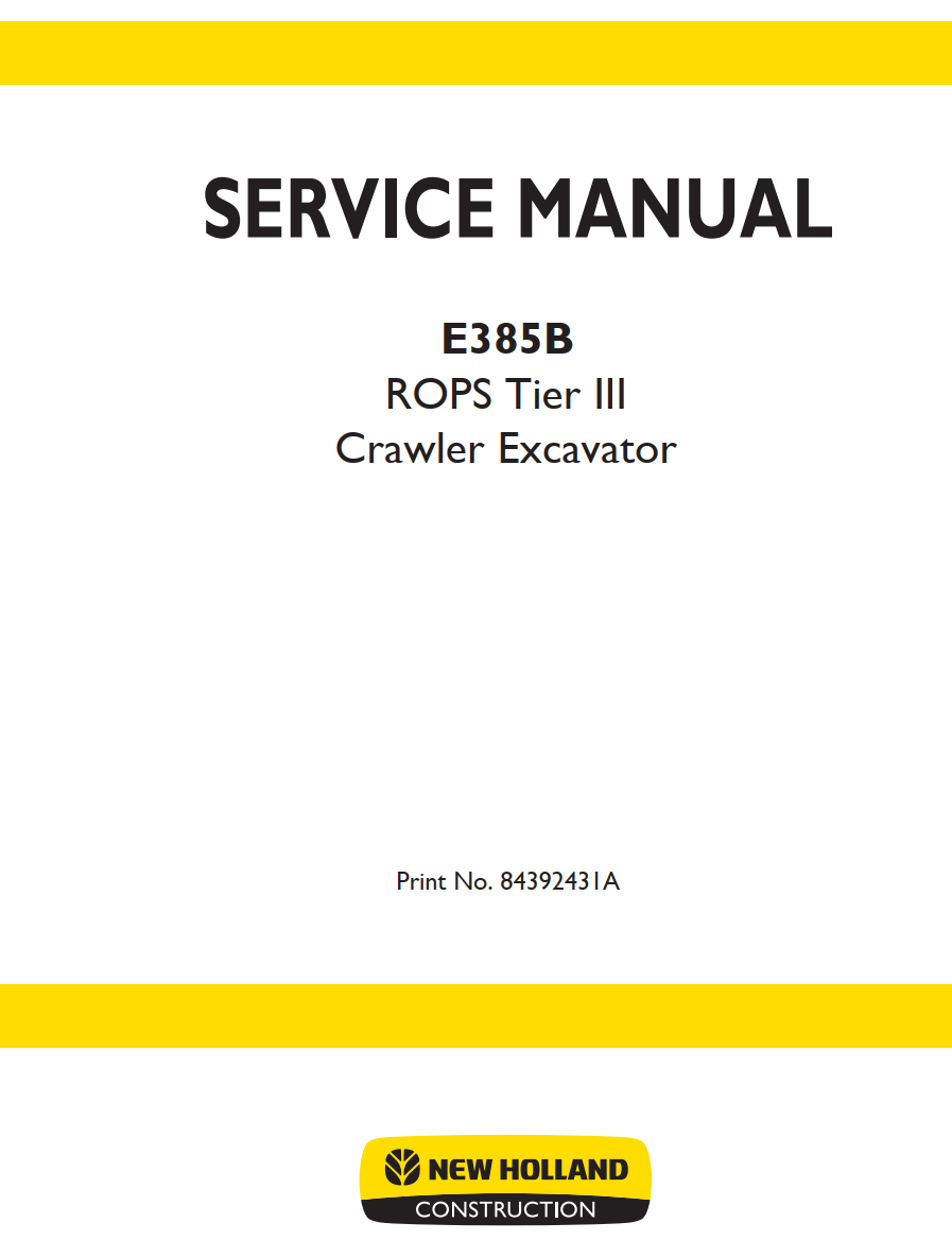 NEW HOLLAND E385B ROPS TIER 3 III CRAWLER EXCAVATOR