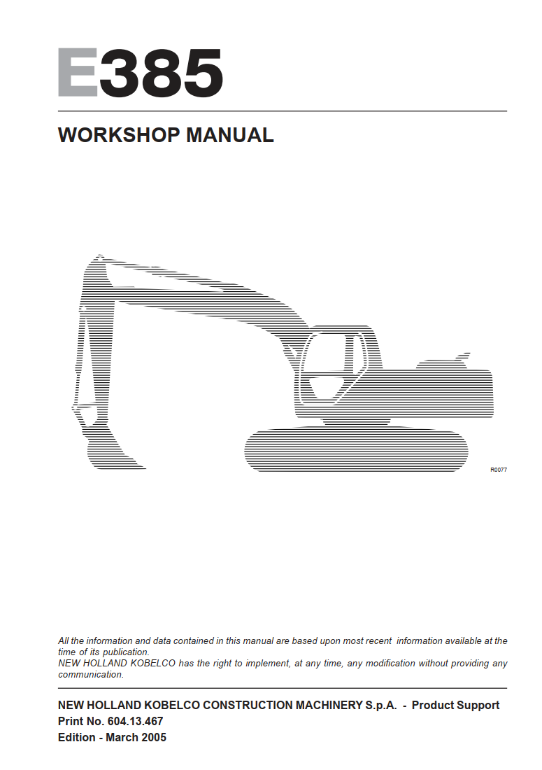 NEW HOLLAND E385 EXCAVATOR