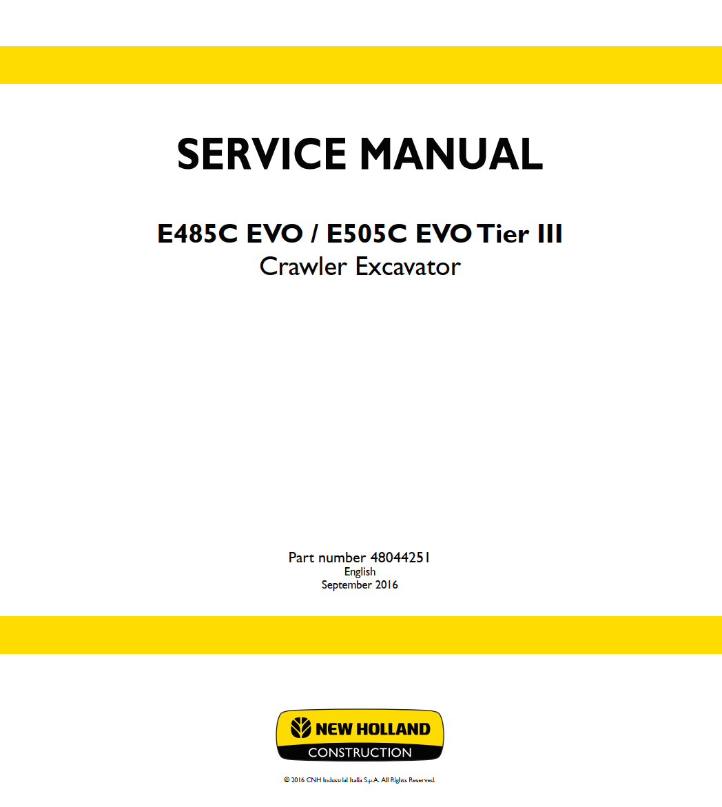 NEW HOLLAND E485C EVO E505C EVO TIER 3 CRAWLER EXCAVATOR
