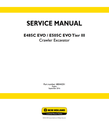 NEW HOLLAND E485C EVO E505C EVO TIER 3 CRAWLER EXCAVATOR