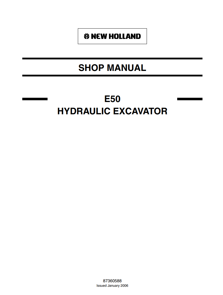 NEW HOLLAND E50 COMPACT HYDRAULIC EXCAVATOR