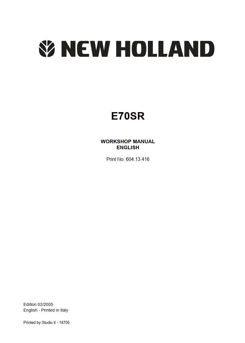 NEW HOLLAND E70SR CRAWLER EXCAVATOR