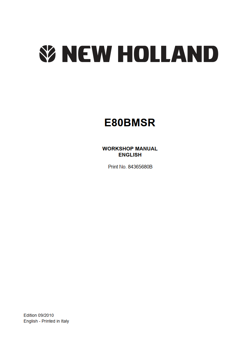 NEW HOLLAND E80BMSR E80 B MSR HYDRAULIC EXCAVATOR