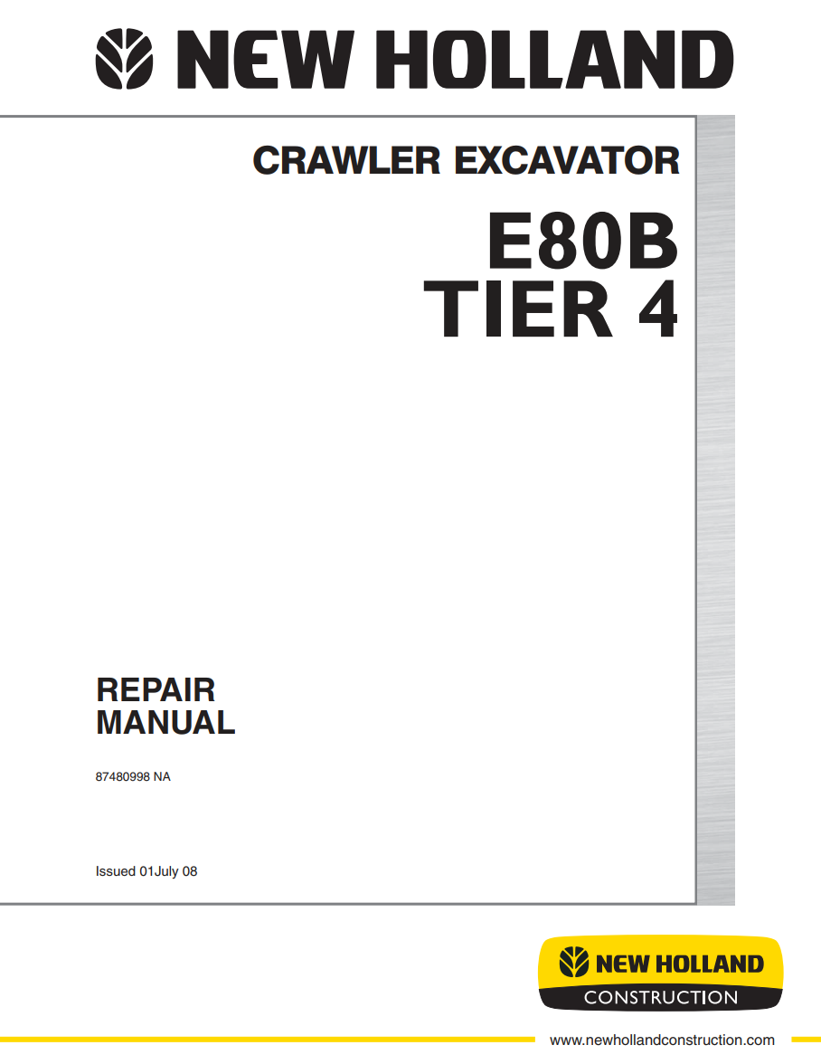 NEW HOLLAND E80B TIER 4 CRAWLER EXCAVAT