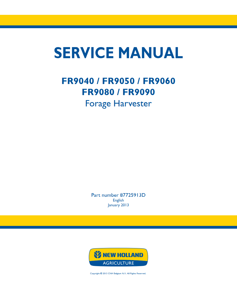 NEW HOLLAND FR9040 FR9050 FR9060 FR9080 FR9090 FORAGE HARVESTER