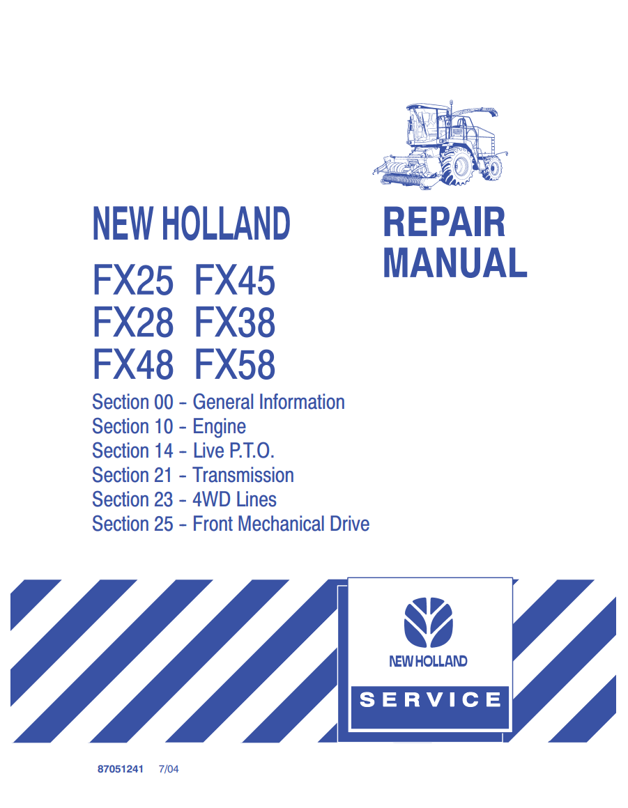 NEW HOLLAND FX25 FX28 FX38 FX45 FX48 FX58 TRACTOR