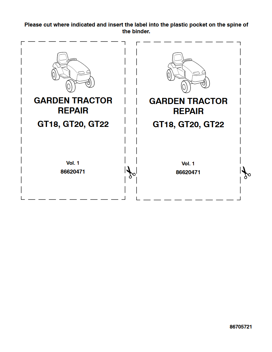 NEW HOLLAND GT18 GT20 GT22 GARDEN TRACTOR