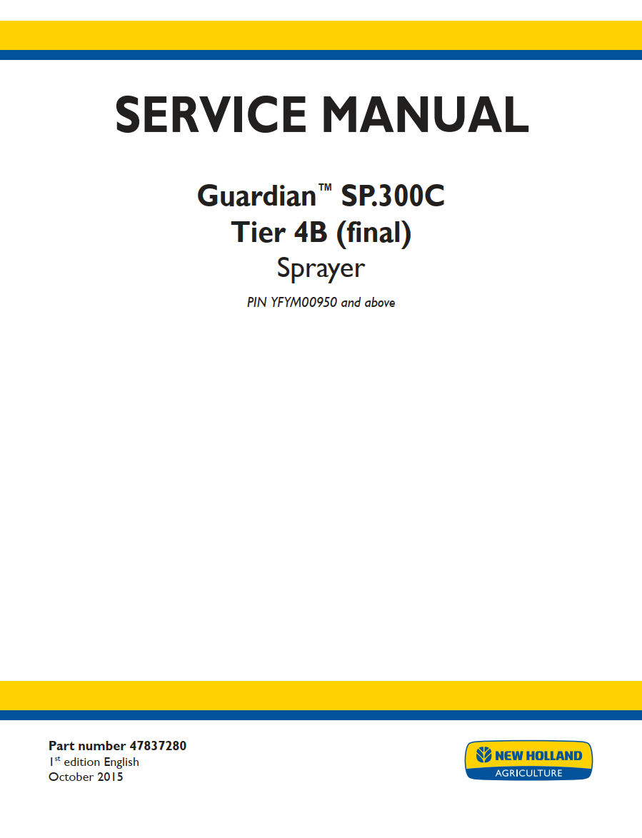 NEW HOLLAND GUARDIAN SP.300C TIER 4B SPRAYER