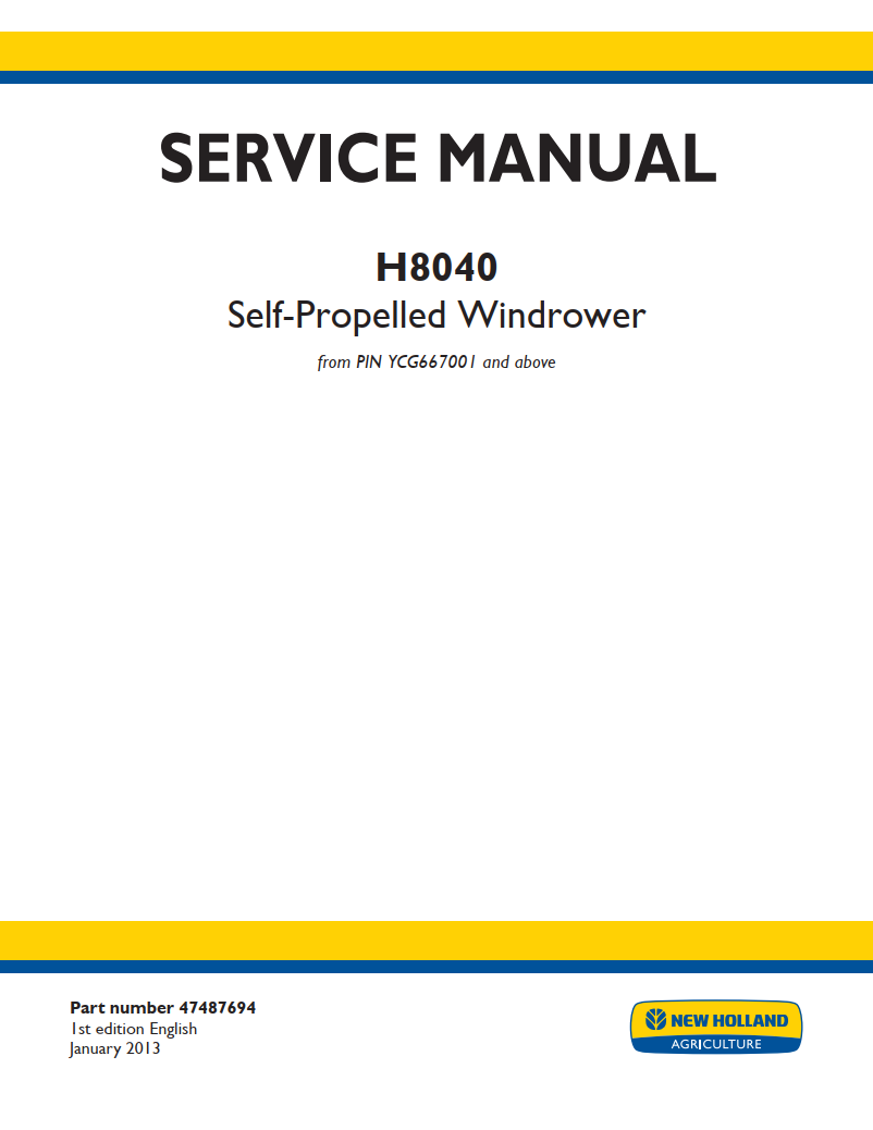 NEW HOLLAND H8040 SELF PROPELLED WINDROWER