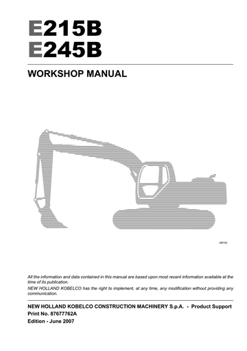 NEW HOLLAND KOBELCO E215B E245B CRAWLER EXCAVATOR