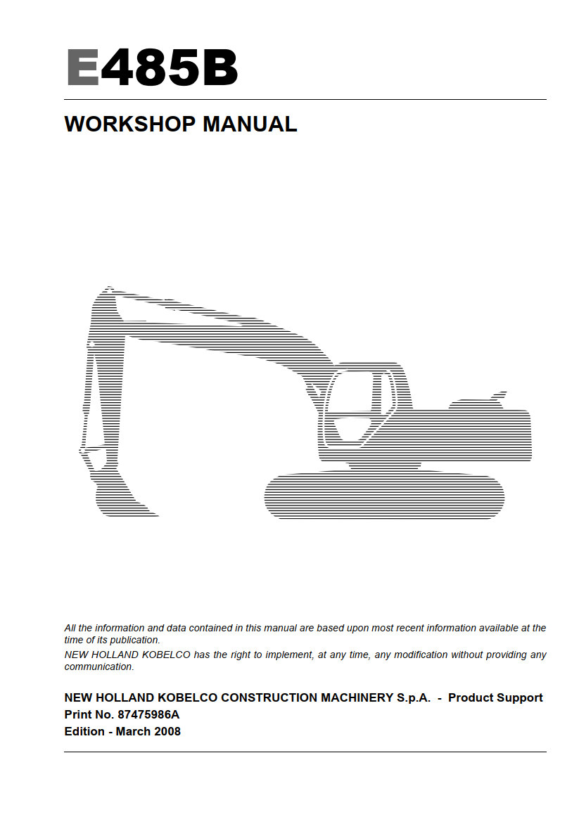 NEW HOLLAND KOBELCO E485B E485 B CRAWLER EXCAVATOR 
