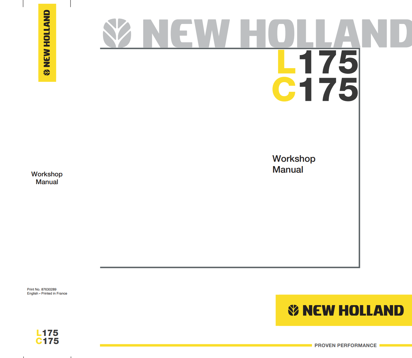 NEW HOLLAND L175 C175 SKID STEER LOADER