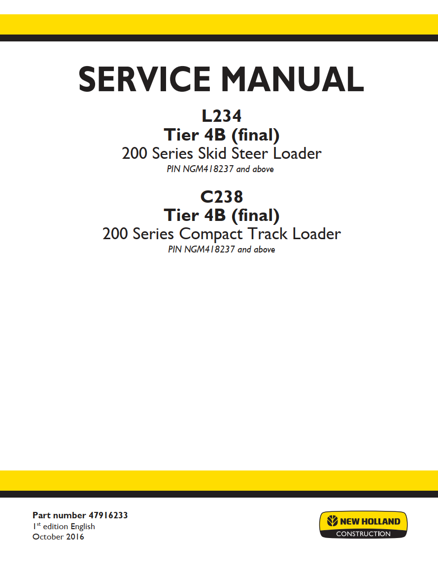 NEW HOLLAND L234 C238 TIER 4B 200
