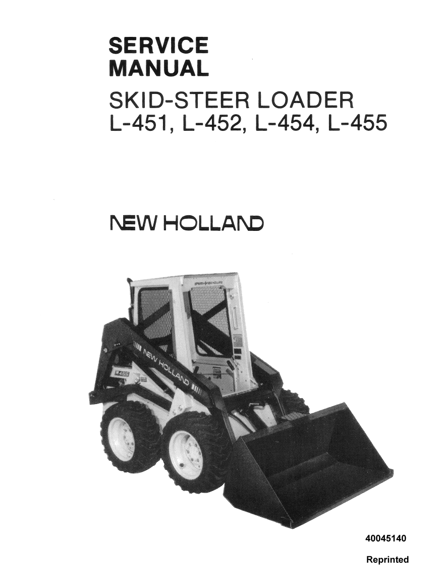 NEW HOLLAND L451 L452 L454 L455 SKID STEER LOADER