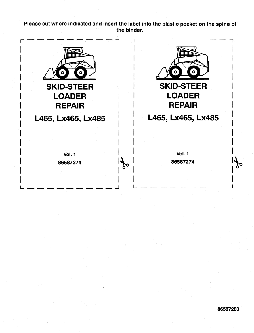 NEW HOLLAND L465 LX465 LX485 SKID STEER LOADER