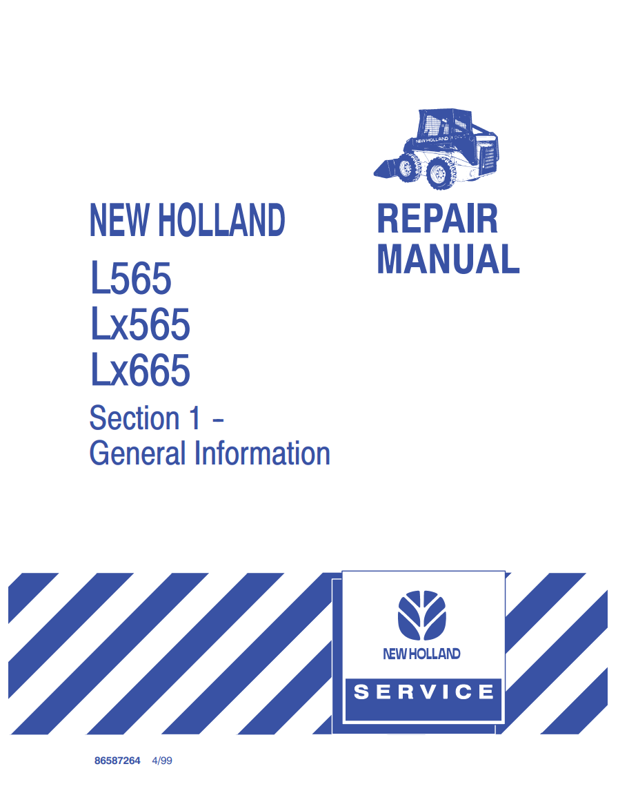 NEW HOLLAND L565 LX565 LX665 SKID STEER LOADER