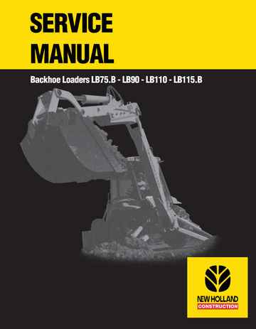 NEW HOLLAND LB75.B LB90 LB110 LB115.B BACKHOE LOADER