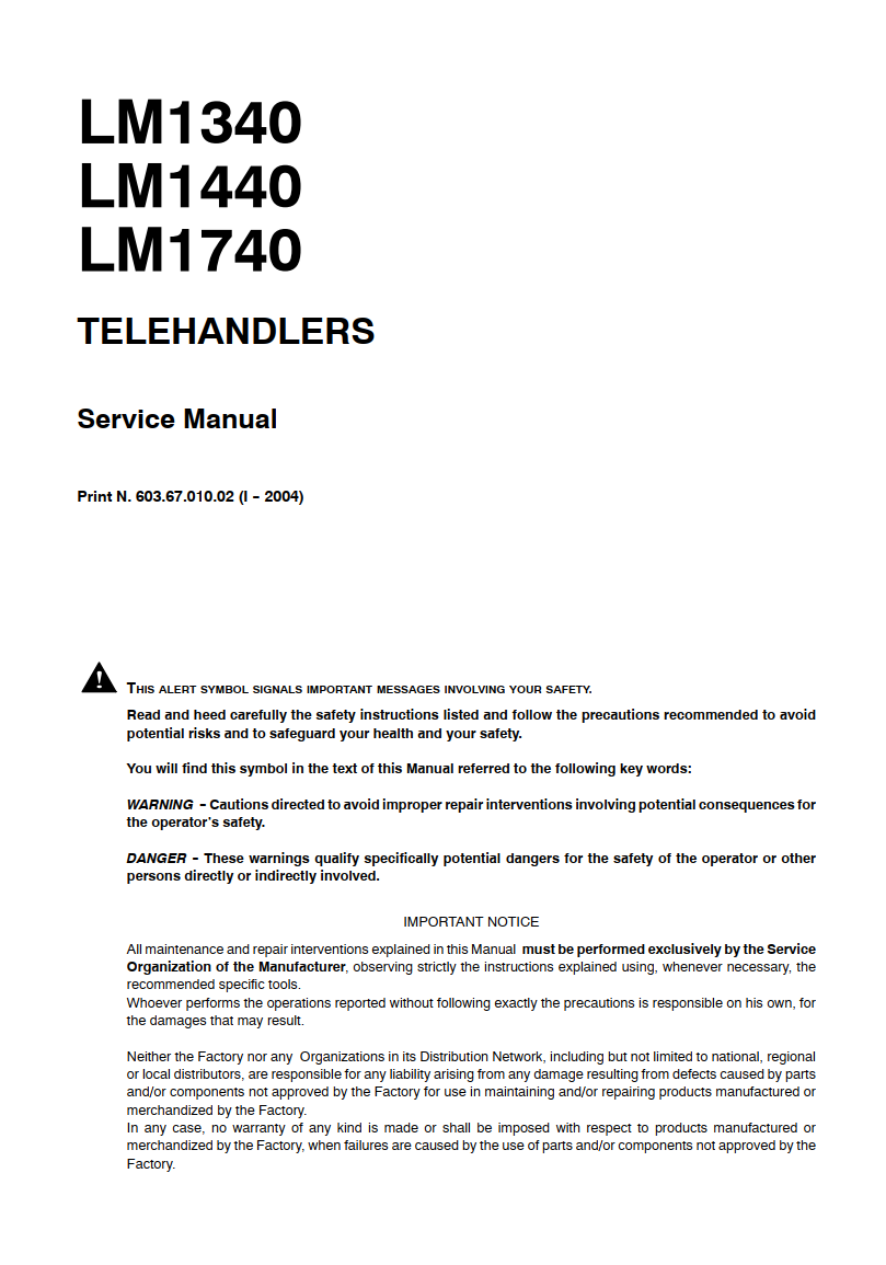 NEW HOLLAND LM1340 LM1440 LM1740 DIESEL TELEHANDLERS