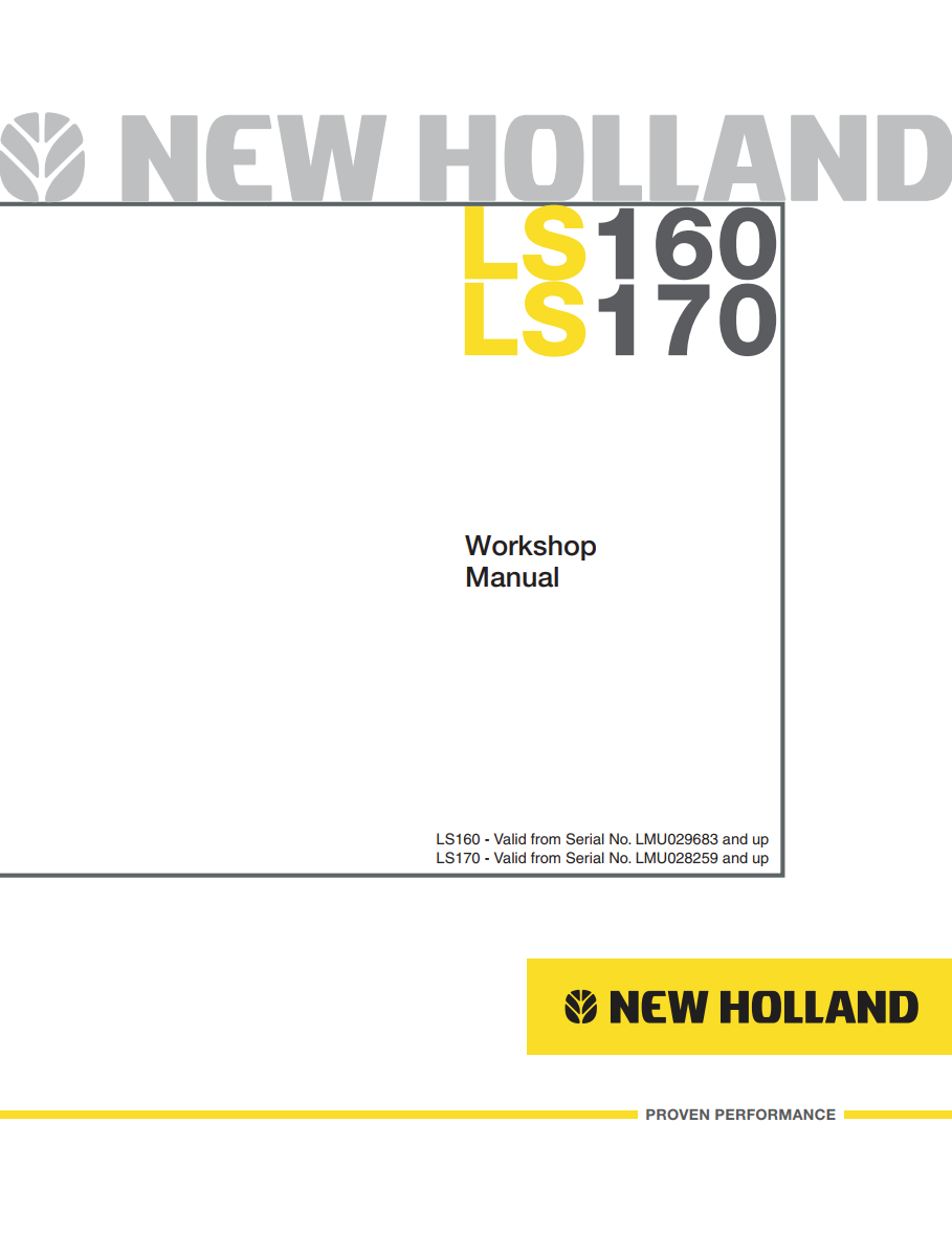 NEW HOLLAND LS160 & LS170 LOADER
