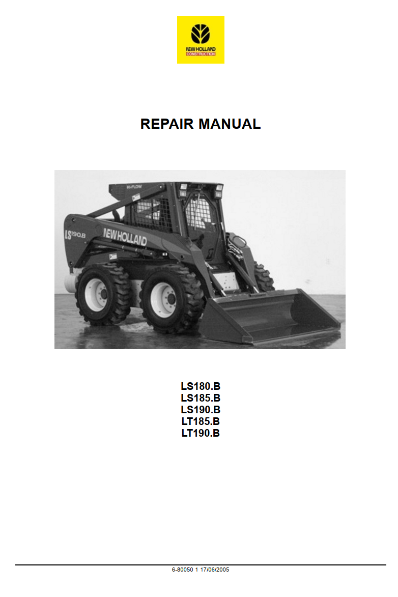 NEW HOLLAND LS LT 180 185 190 B SKID STEER LOADER