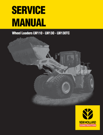 NEW HOLLAND LW110 LW130 LW130 TC WHEEL LOADER TRACTOR