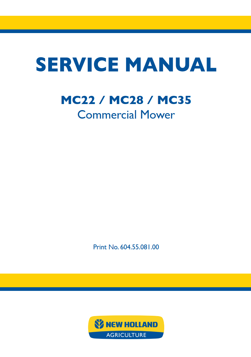 NEW HOLLAND MC22 MC28 MC35 RIDING LAWN MOWER
