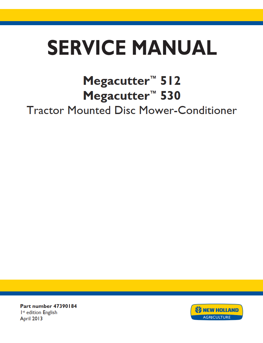 NEW HOLLAND MEGACUTTER 512 530 DISC MOWER MOUNTED TRACTOR