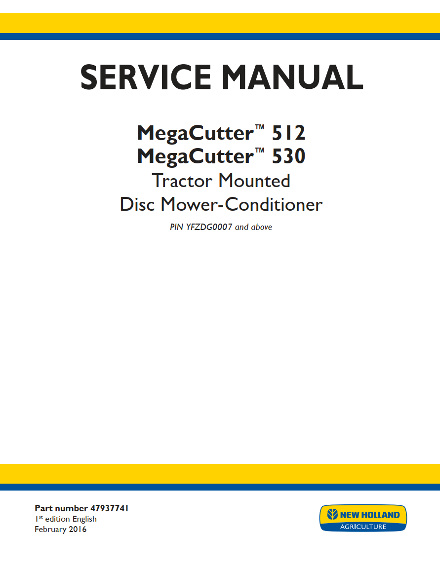 NEW HOLLAND MEGACUTTER 512 530 DISC MOWER MOUNTED TRACTOR