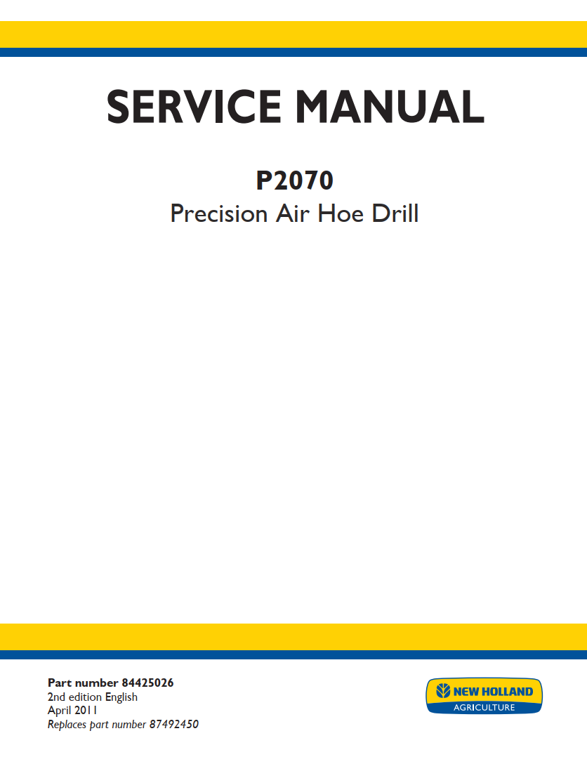 NEW HOLLAND P2070 PRECISION AIR HOE DRILL