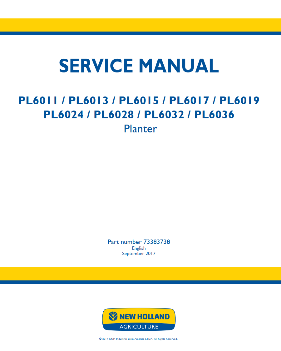 NEW HOLLAND PL6011 PL6013 PL6015 PL6017 PL6019 PL6024 PL6028 PL6032 6036 PLANTER