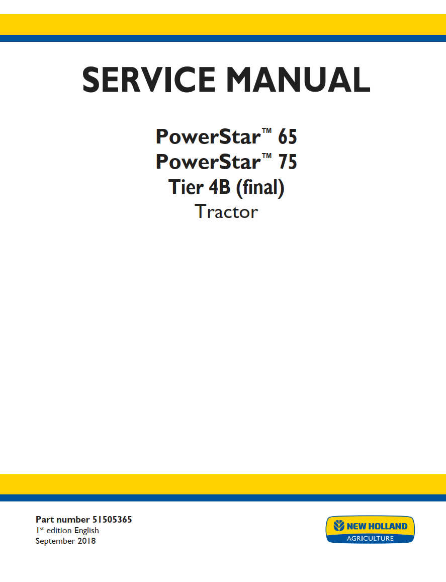 NEW HOLLAND POWERSTAR 65 POWERSTAR 75 TIER 4B TRACTOR