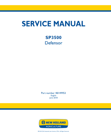 NEW HOLLAND SP3500 TIER 3 6 CYLINDER DEFENSOR