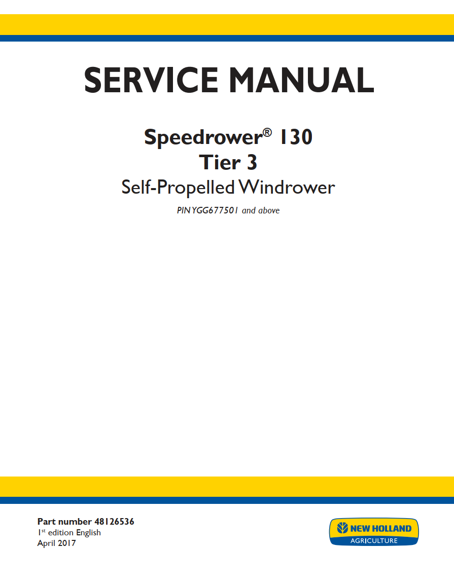 NEW HOLLAND SPEEDROWER 130 TIER 3 SELF PROPELLED WINDROWER