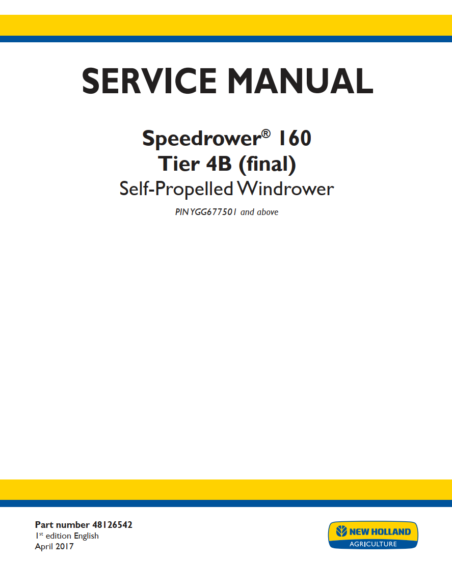 NEW HOLLAND SPEEDROWER 160 TIER 4B SELF PROPELLED WINDROWER