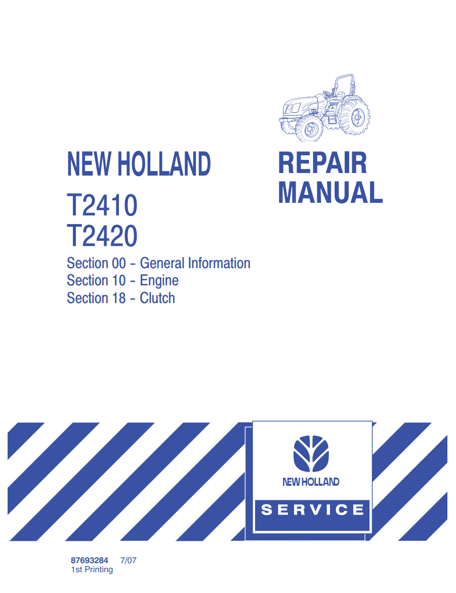 NEW HOLLAND T2410 T2420 DIESEL TRACTOR GENERAL