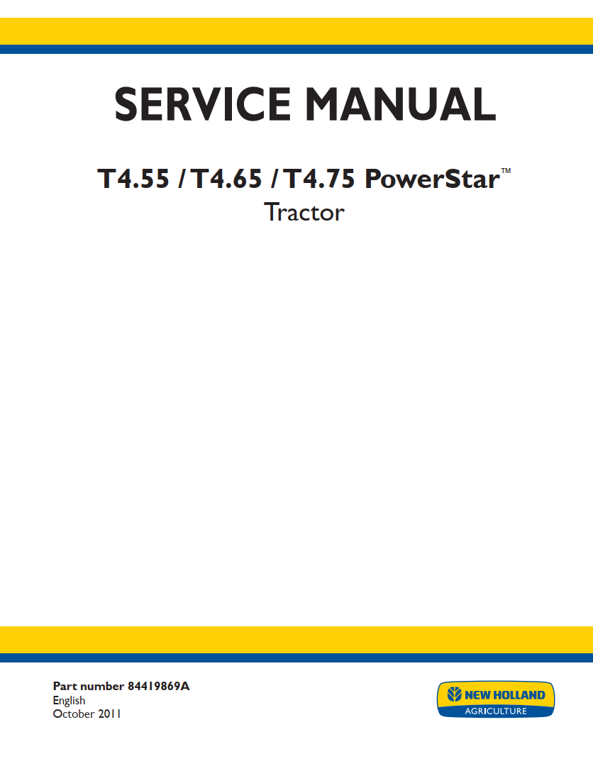 NEW HOLLAND T4.55 T4.65 T4.75 POWER STAR TRACTOR