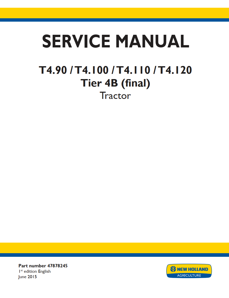 NEW HOLLAND T4.90 T4.100 T4.110 T4.120 TIER 4B TRACTOR