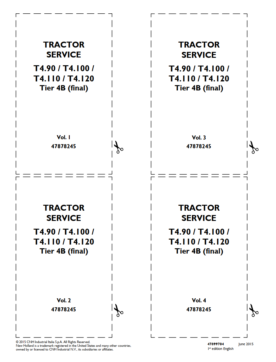 NEW HOLLAND T4.90 T4.100 T4.110 T4.120 TIER 4B TRACTOR