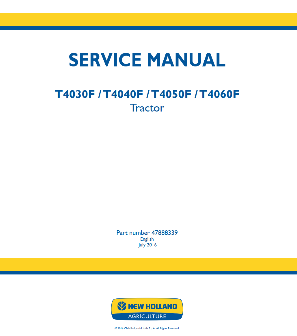 NEW HOLLAND T4030F T4040F T4050F T4060F TRACTOR