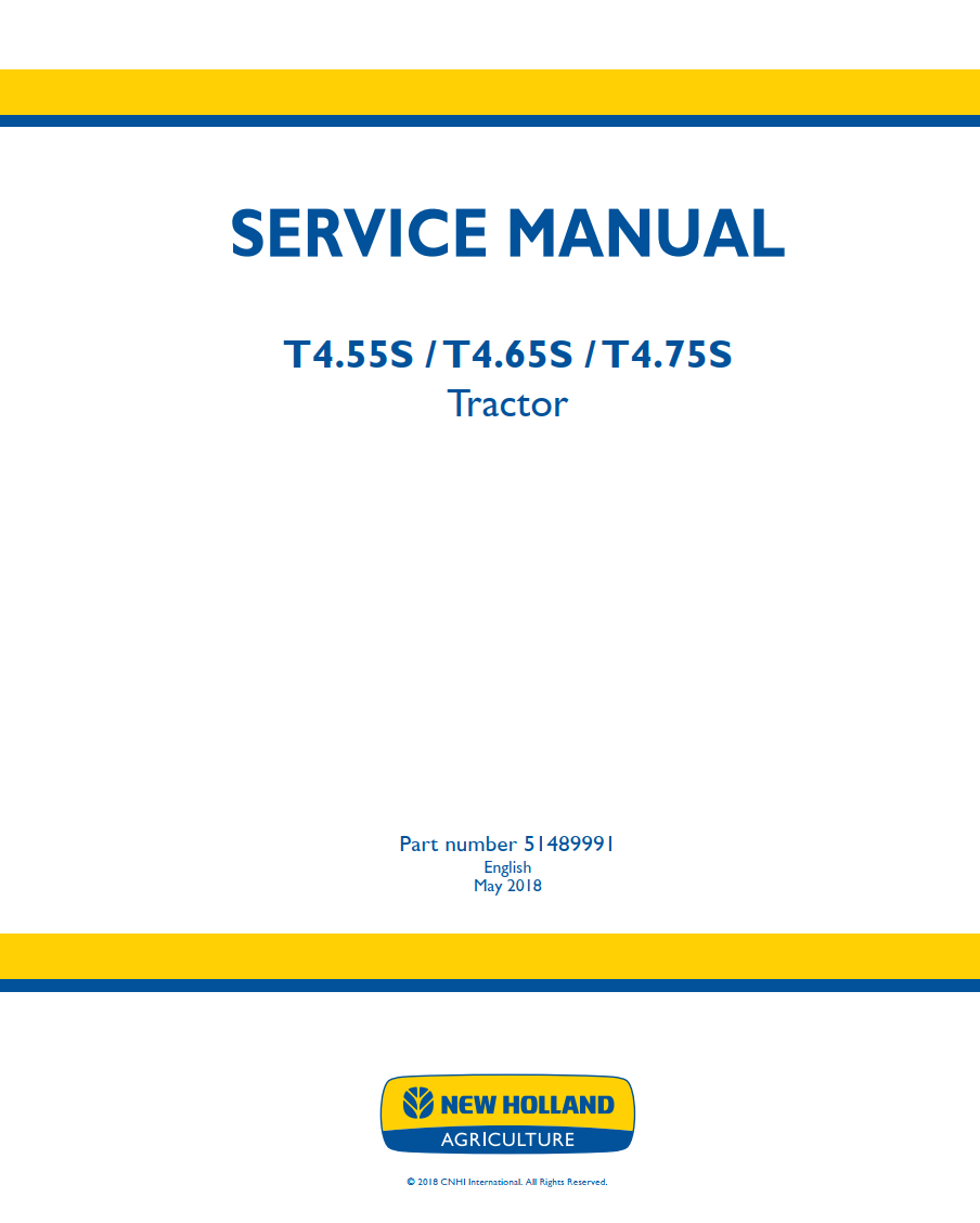 NEW HOLLAND T4S SERIES T4.55S T4.65S T4.75S 4WD TRACTOR