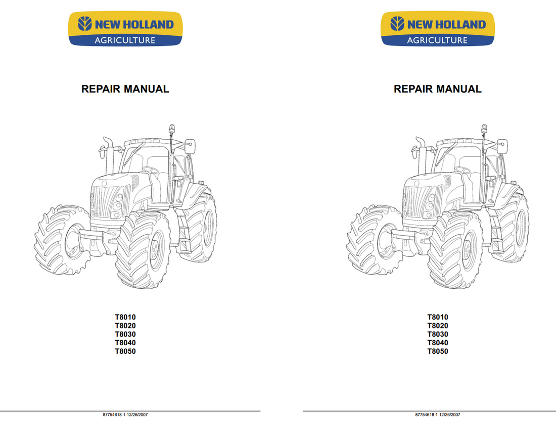 NEW HOLLAND T8010 T8020 T8030 T8040 T8050 TRACTOR