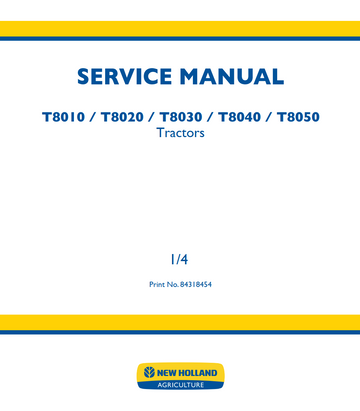 NEW HOLLAND T8010 T8020 T8030 T8040 T8050 Z8R TRACTOR