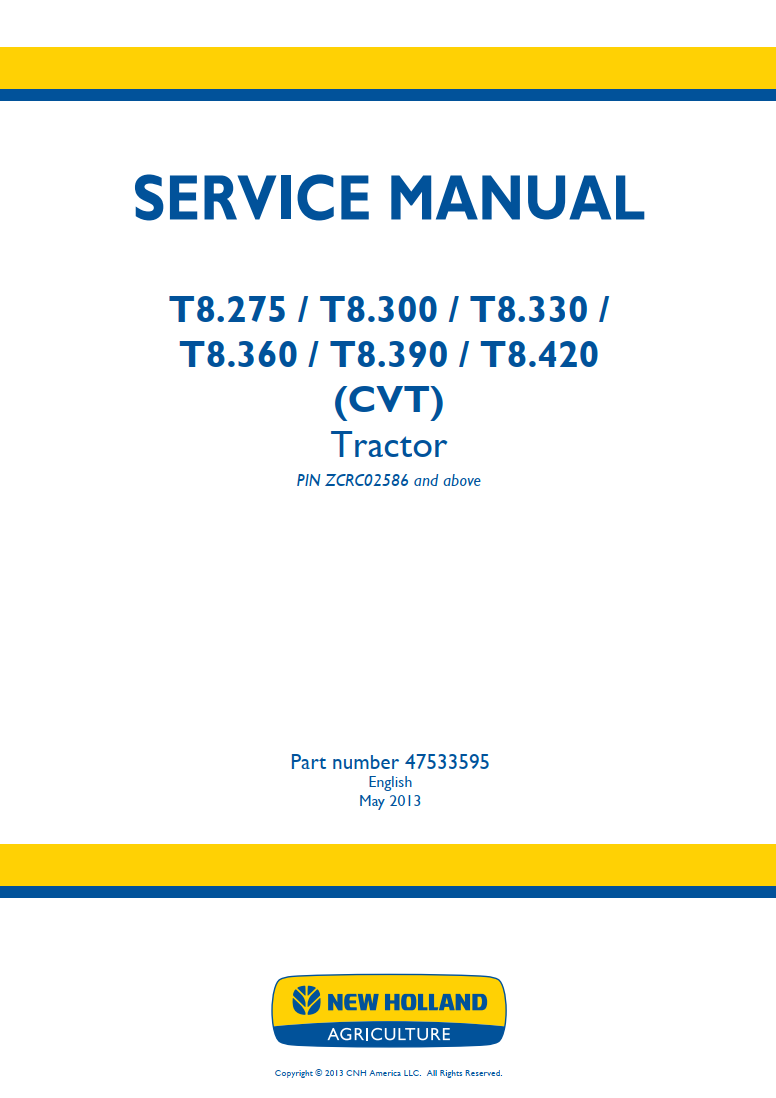 NEW HOLLAND T8 SERIES TRACTOR TRANSMISSION