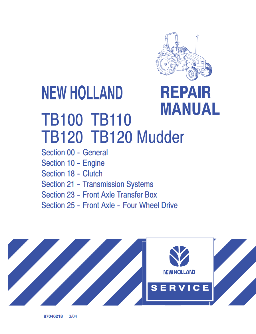 NEW HOLLAND TB100 TB110 TB120 TB120 MUDDER TRACTOR