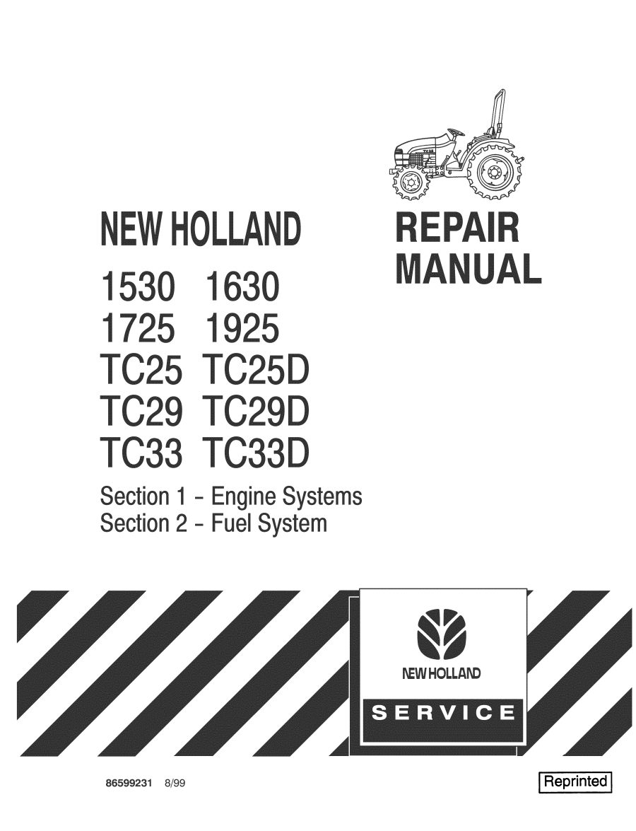 NEW HOLLAND TC25 TC25D TC29 TC29D TC33 TC33D TRACTOR