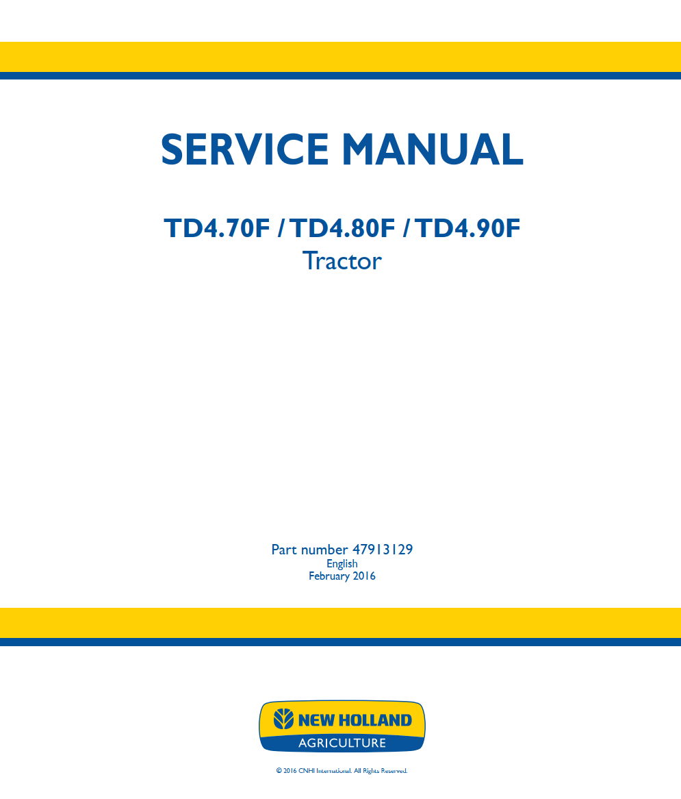 NEW HOLLAND TD4.70F TD4.80F TD4.90F TRACTOR