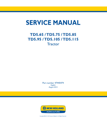 NEW HOLLAND TD5.105 TD5.115 TD5.65 TD5.75 TD5.85 TD5.95 TRACTOR