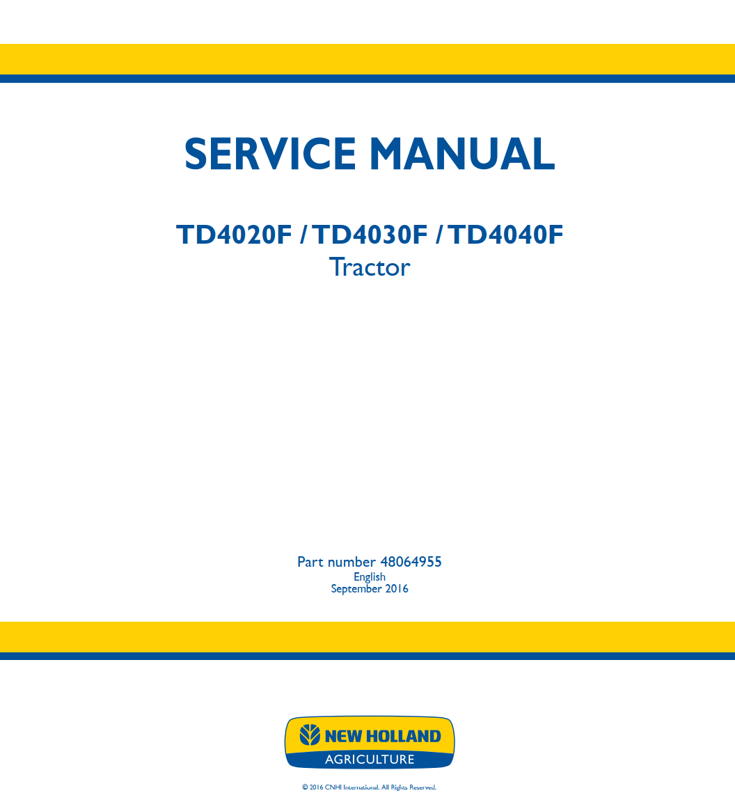 NEW HOLLAND TDF TD4020F TD4030F TD4040F TRACTOR