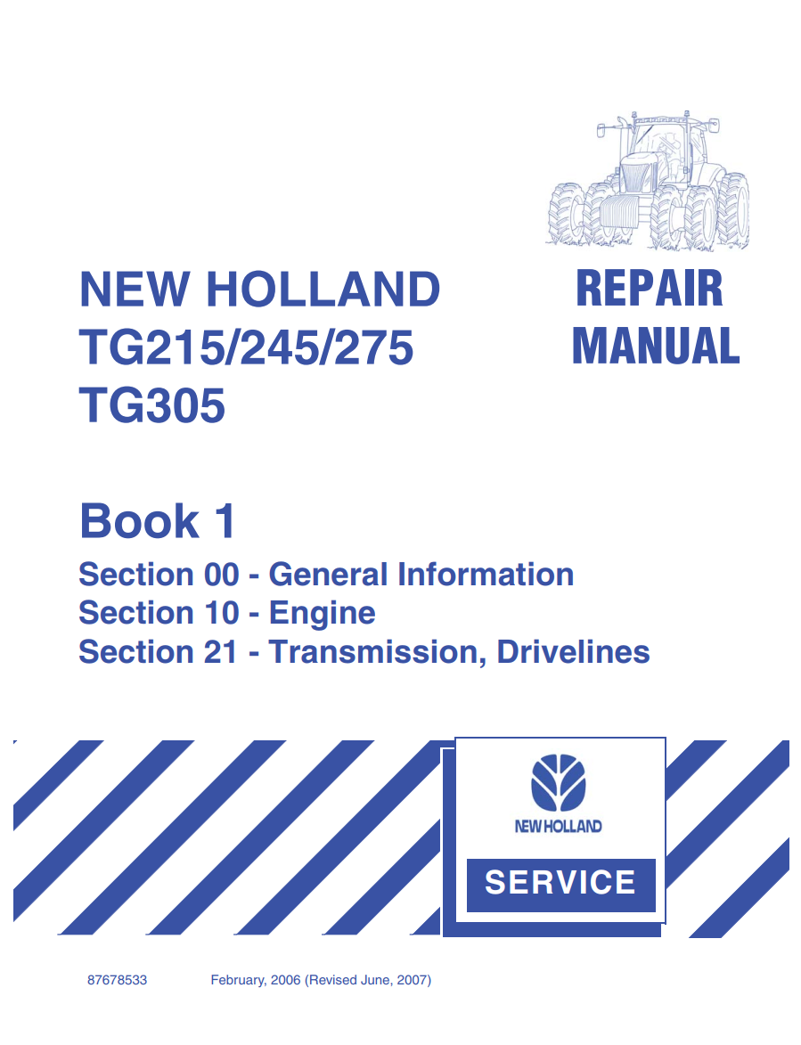 NEW HOLLAND TG TG215 TG245 TG275 TG305 TRACTOR