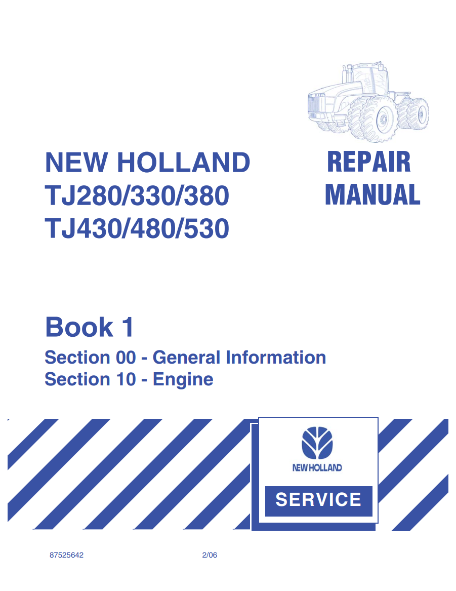 NEW HOLLAND TJ SERIES TJ280 TJ330 TJ380 TJ430 TJ480 TJ530 TRACTOR